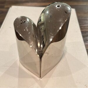 Vintage Silver Heart Shaped Salt & Pepper Shaker